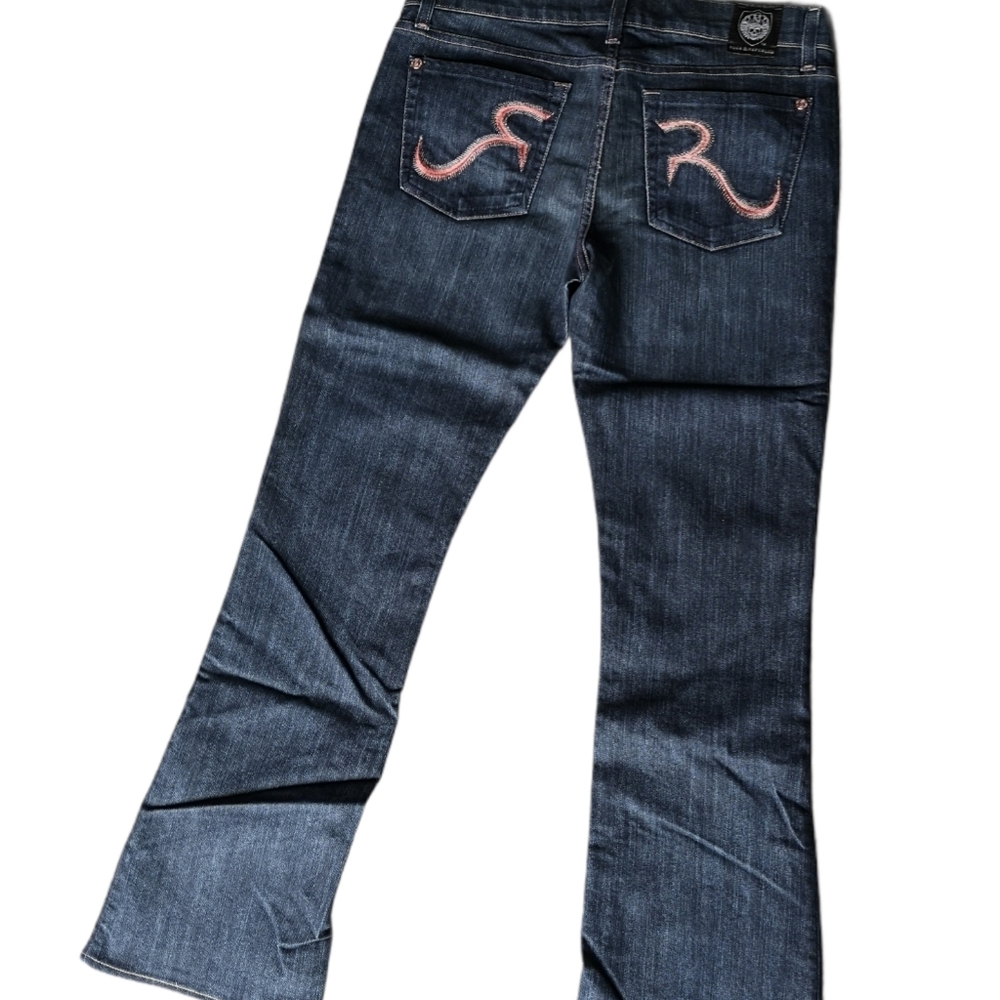 Rock & Republic Flare Rose Gold Jeans Mid Rise 30